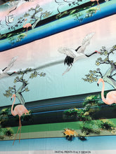 Satin charmeuse digital print 54&quot; wide     Beautiful soft silky fabric sold by the yard