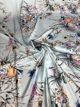 Satin charmeuse digital print 54&quot; wide      Beautiful floral design    Soft silky fabric sold by the yard