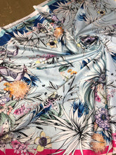 Satin charmeuse digital print 54&quot; wide      Beautiful floral design    Soft silky fabric sold by the yard