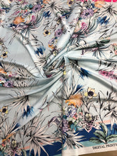 Satin charmeuse digital print 54&quot; wide      Beautiful floral design    Soft silky fabric sold by the yard