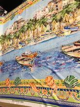 Satin charmeuse digital print 54&quot; wide       Beautiful lanscape design      Soft silky fabric sold by the yard