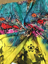 Satin charmeuse digital print 54&quot; wide   Beautiful floral animal print     Soft silky fabric sold by the yard