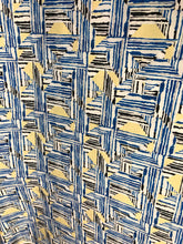 Satin charmeuse digital print 54&quot; wide    Beautiful ble yellow shades     Soft silky fabric sold by the yard