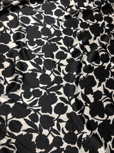 Satin charmeuse print 54&quot; wide    Beautiful black and white floral design     Fabric sold by the yard
