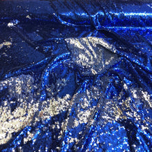 Reversible Sequence fabric 54&quot; wide    Beautiful royal blue with silver on the back side  fabric sold by the yard
