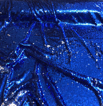Reversible Sequence fabric 54&quot; wide    Beautiful royal blue with silver on the back side  fabric sold by the yard