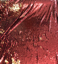 Reversible sequins fabric 54&quot; wide    Beautiful red gold sequins   Fabric sold by the yard