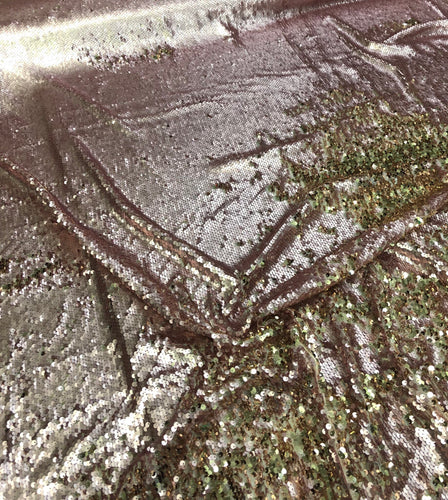 Reversible sequins fabric 54" wide    Beautiful rose pink gold color   Fabric sold by the yard