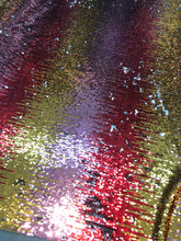 Multi color reversible sequins 54&quot; wide   Beautiful red gold silver color     Fabric sold by the yard