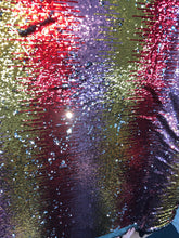 Multi color sequins 54&quot; wide     Beautiful red gold purple color combo    Fabric sold by the yard