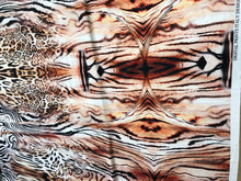 Satin charmeuse digital print 54&quot; wide   Beautiful animal print     Fabric sold by the yard