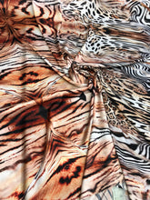 Satin charmeuse digital print 54&quot; wide   Beautiful animal print     Fabric sold by the yard