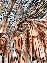 Satin charmeuse digital print 54&quot; wide   Beautiful animal print     Fabric sold by the yard