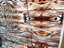 Satin charmeuse digital print 54&quot; wide   Beautiful animal print     Fabric sold by the yard
