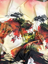 Digital printed satin charmeuse 54&quot; wide   Beautiful animal print     Fabric sold by the yard