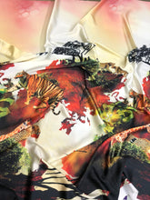 Digital printed satin charmeuse 54&quot; wide   Beautiful animal print     Fabric sold by the yard