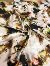 100% silk charmeuse digital print 54&quot; wide    Beautiful abstract design    Fabric sold by the yard