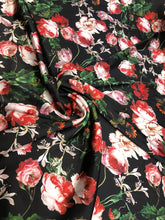 100% silk satin charmeuse digital print 54&quot; wide    Beautiful floral print  silky soft fabric sold by the fabric