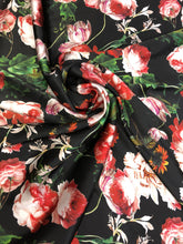 100% silk satin charmeuse digital print 54&quot; wide    Beautiful floral print  silky soft fabric sold by the fabric