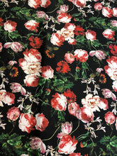 100% silk satin charmeuse digital print 54&quot; wide    Beautiful floral print  silky soft fabric sold by the fabric