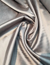 Poly shantung 108&quot; wide    Beautiful silver grey color   Fabric sold by the yard