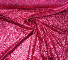 Solid sequins on mesh 52&quot; wide    Top of the line sequins beautiful fusia color sequin fabric sold by the yard