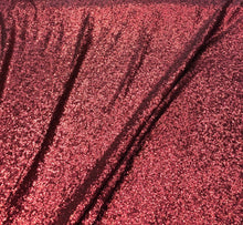 Solid sequins on mesh fabric 52&quot; wide   Top of the line sequins beautiful wine color sequins fabric sold by the yard