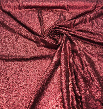 Solid sequins on mesh fabric 52&quot; wide   Top of the line sequins beautiful wine color sequins fabric sold by the yard