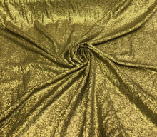 Solid sequins on mesh fabric 52&quot; wide   Top of the line quality   Beautiful green gold color sequins fabric sold by the yard
