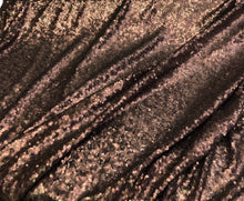Solid 5mm sequins on mesh fabric 52&quot; wide    Beautiful bronze color sequins fabric sold by the yard