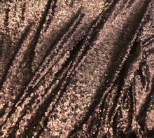 Solid 5mm sequins on mesh fabric 52&quot; wide    Beautiful bronze color sequins fabric sold by the yard