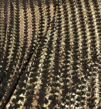 Chevron pattern sequins on stretch mesh fabric 52&quot; wide    Beautiful green gold color sequins fabric sold by the yard