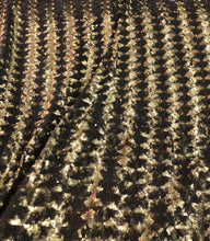 Chevron pattern sequins on stretch mesh fabric 52&quot; wide    Beautiful green gold color sequins fabric sold by the yard
