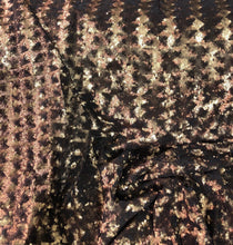 Chevron pattern sequins on stretch mesh fabric 52&quot; wide   Beautiful bronze color sequins fabric on sold by the yard
