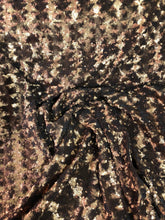 Chevron pattern sequins on stretch mesh fabric 52&quot; wide   Beautiful bronze color sequins fabric on sold by the yard