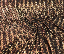 Chevron pattern sequins on stretch mesh fabric 52&quot; wide   Beautiful bronze color sequins fabric on sold by the yard