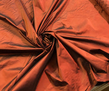 Silk taffeta 54&quot; wide    Beautiful burnt orange color silk taffeta fabric sold by the yard