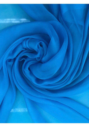 French silk chiffon 54" wide   Beautiful turquise color silk chiffon fabric sold by the yard