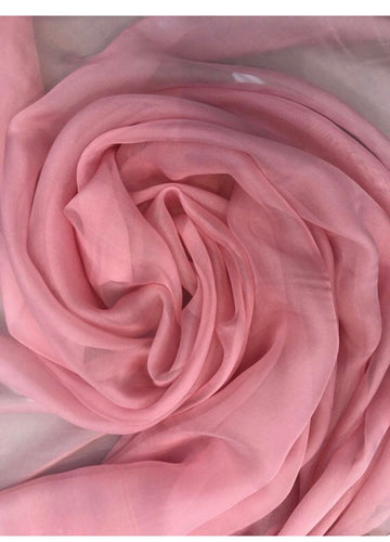 Silk chiffon 54" wide     Pink color french silk chiffon fabric sold by the yard