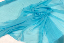 Silk chiffon 54&quot; wide    Beautiful aqua blue color silk french chiffon fabric sold by the yard