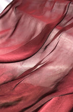 Silk chiffon 54&quot; wide    Iridescent burgandy black color french silk chiffon fabric sold by the yard