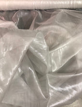 Silk chiffon 54&quot; wide    White chiffon with matalic silver fabric sold by the yard