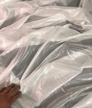 Silk chiffon 54&quot; wide    White chiffon with matalic silver fabric sold by the yard