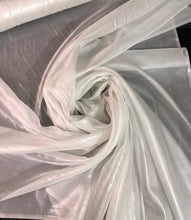 Silk chiffon 54&quot; wide    White chiffon with matalic silver fabric sold by the yard