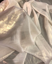 Silk chiffon 54&quot; wide     Ivory gold matalic french silk chiffon fabric sold by the yard