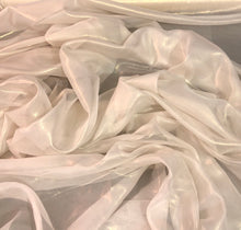 Silk chiffon 54&quot; wide     Ivory gold matalic french silk chiffon fabric sold by the yard