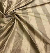 Silk shantung stripe 54&quot; wide    Beautiful gold stripe silk shantung fabric sold by the yard