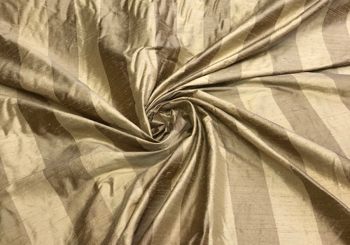 Silk shantung stripe 54" wide    Beautiful gold stripe silk shantung fabric sold by the yard