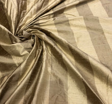 Silk shantung stripe 54&quot; wide    Beautiful gold stripe silk shantung fabric sold by the yard