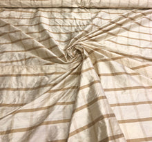 Silk dupion plaid 54&quot; wide    Beautiful beige tan plaid silk dupion fabric sold by the yard